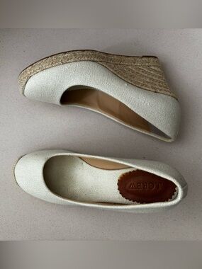 J. Crew Cream Canvas Espadrille Wedges